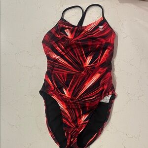 TYR Woman One Piece Swimsuit - Red and Black